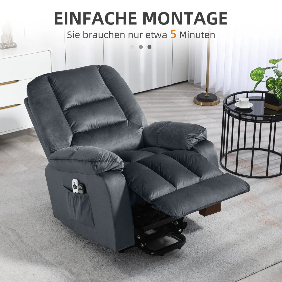 RehaComfort Aufstehsessel Tavaro Premium mit Massage und Wärme RehaComfort