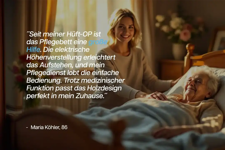 Burmeier Regia Pflegedoppelbett mit Holzdekor Burmeier