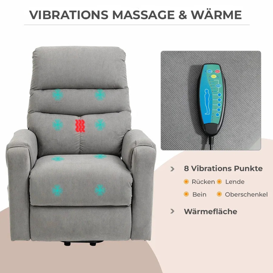 Seniorensessel elektrisch verstellbar | Lirento | mit Massage und Wärme | RehaComfort RehaComfort