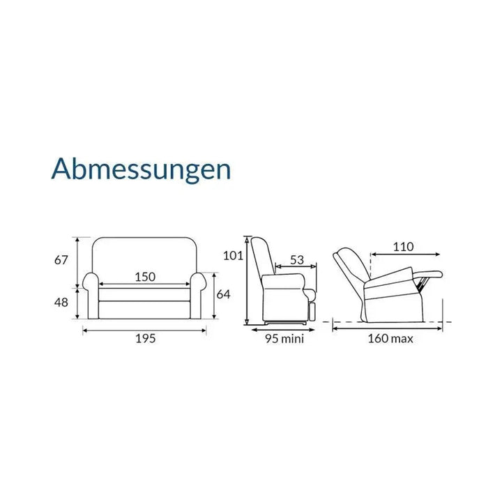 RehaComfort Sofa Paros RehaComfort