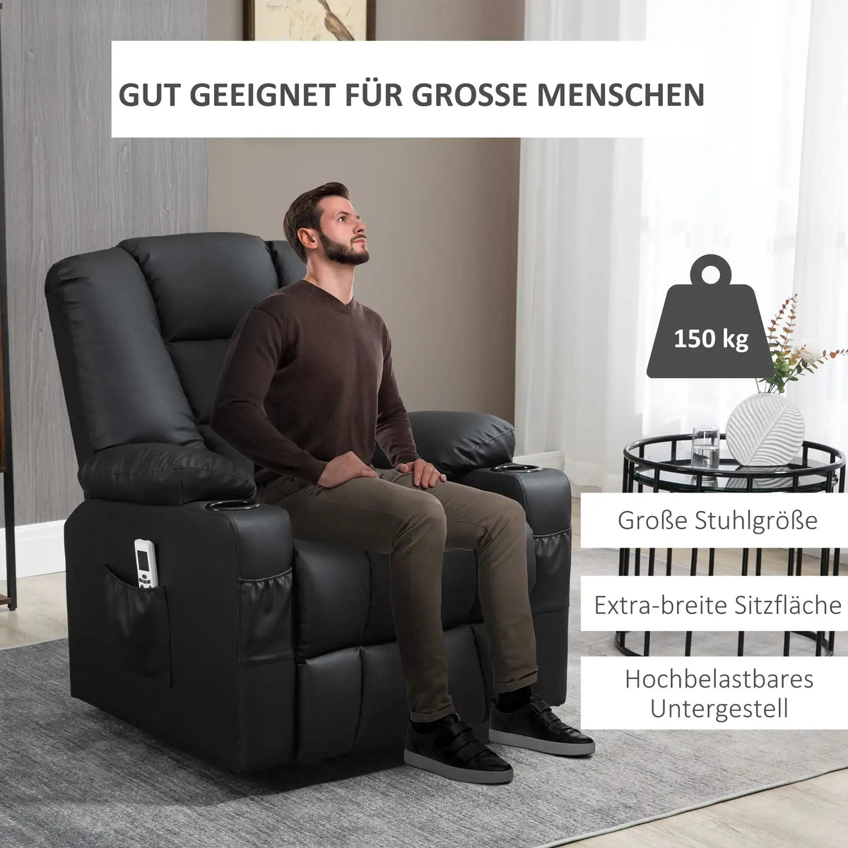 RehaComfort Aufstehsessel Ravello Deluxe mit Massage RehaComfort