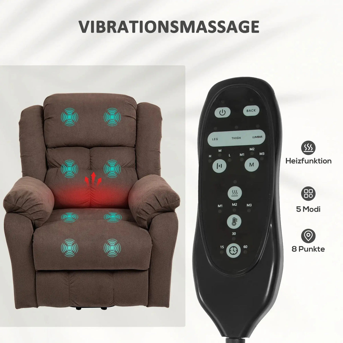Aufstehsessel mit Massagefunktion | Velara | mit Massage und Wärme | RehaComfort RehaComfort