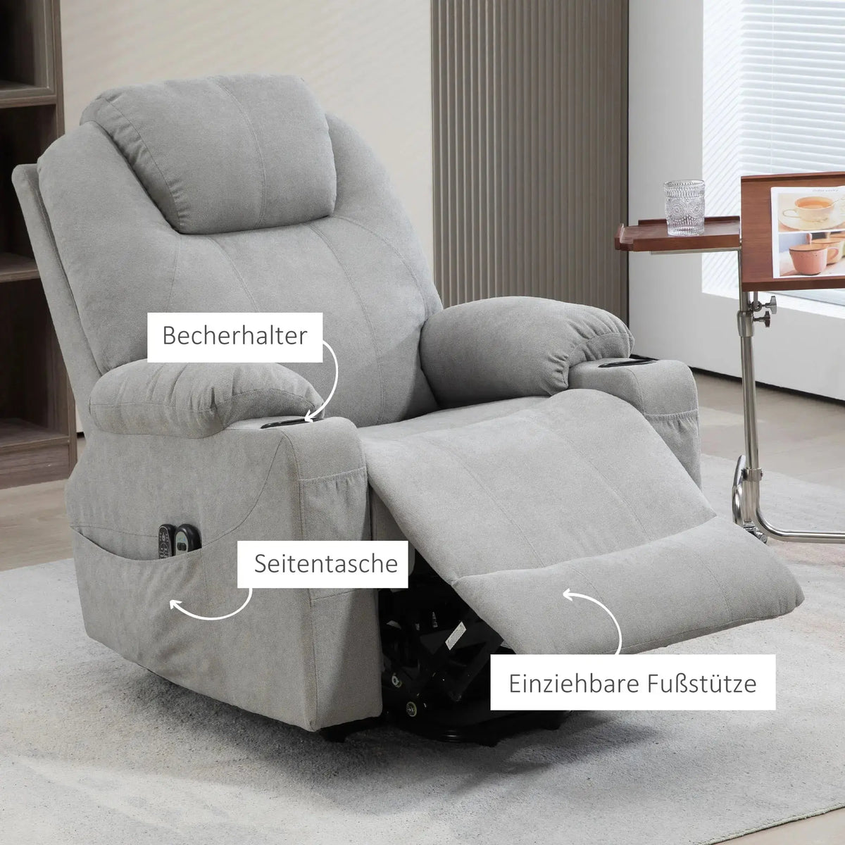 Massagesessel mit Aufstehhilfe elektrisch | mit Massage und Wärme | Sorano | RehaComfort RehaComfort