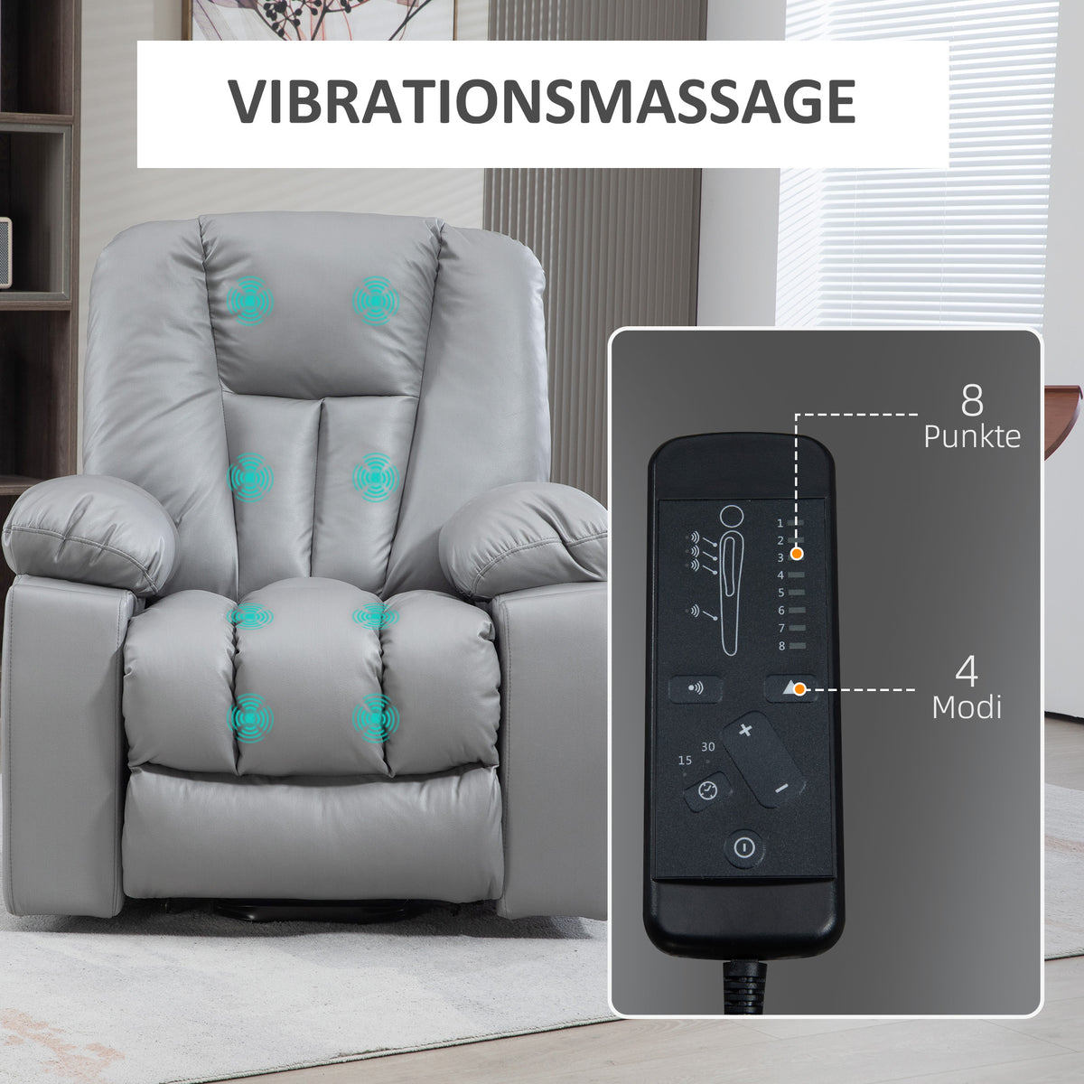 RehaComfort Aufstehsessel Vibrato Massagefunktion