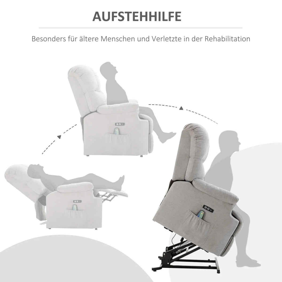 RehaComfort Aufstehsessel Alviero mit Massage und Wärme RehaComfort