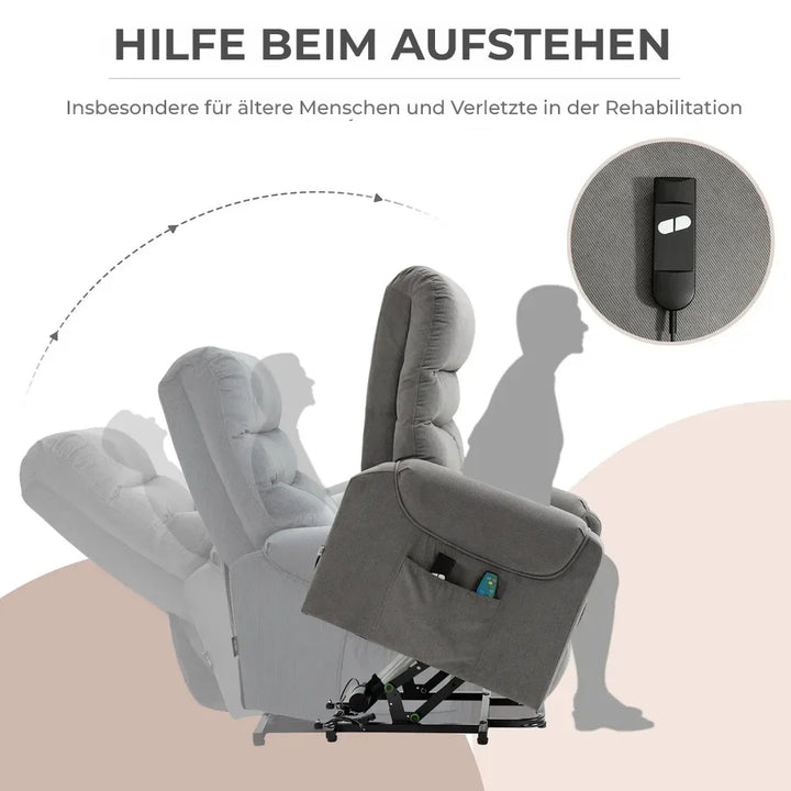 Seniorensessel elektrisch verstellbar | Lirento | mit Massage und Wärme | RehaComfort RehaComfort