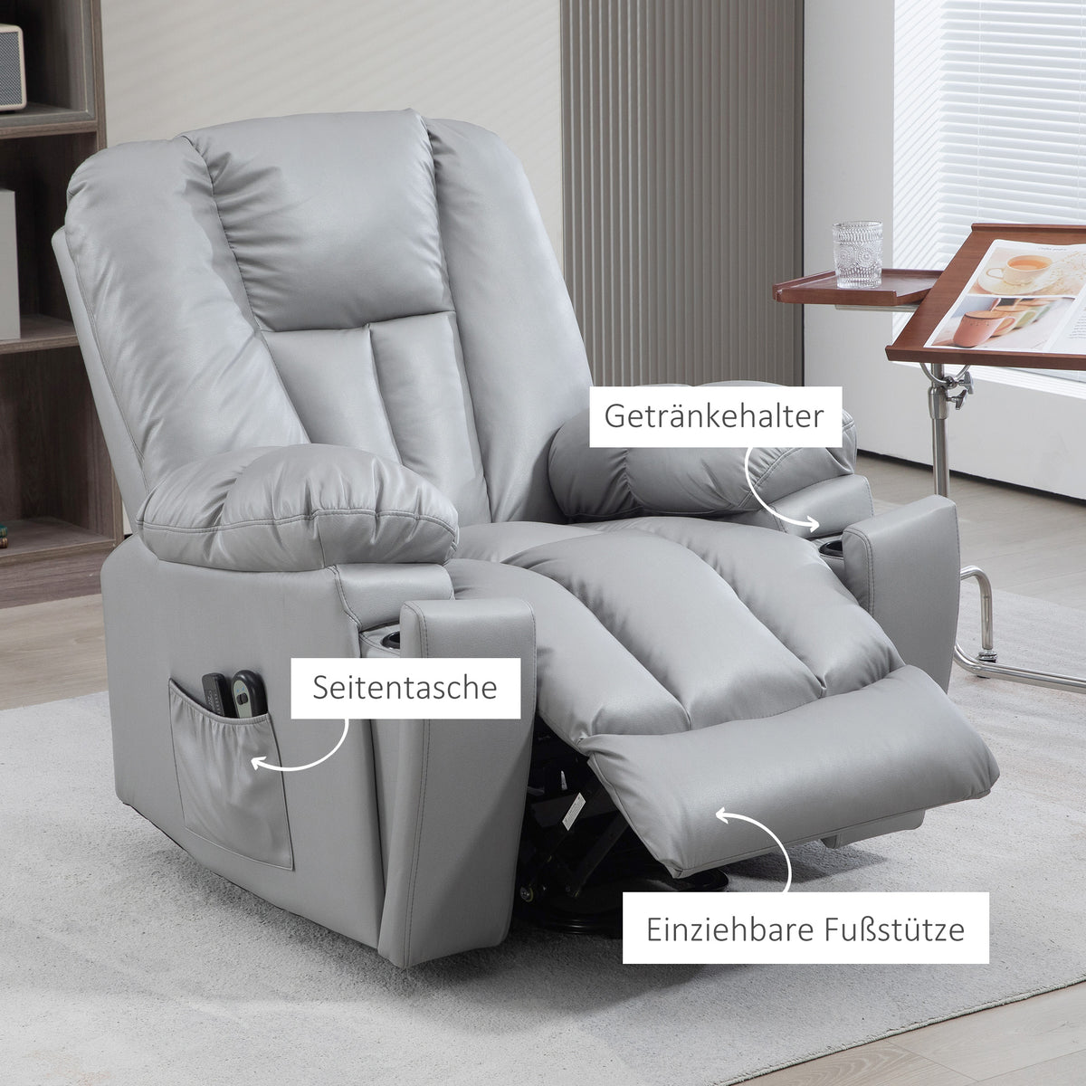 RehaComfort Aufstehsessel Vibrato Seitentasche
