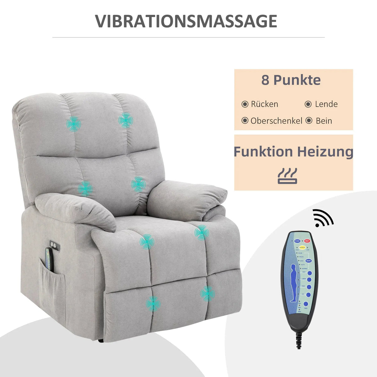 RehaComfort Aufstehsessel Alviero mit Massage und Wärme RehaComfort